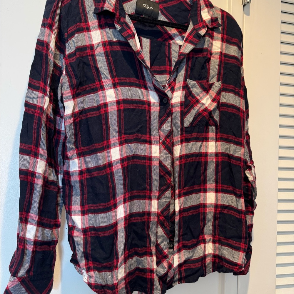 Rails Red and Black Plaid Button-Up Shirt